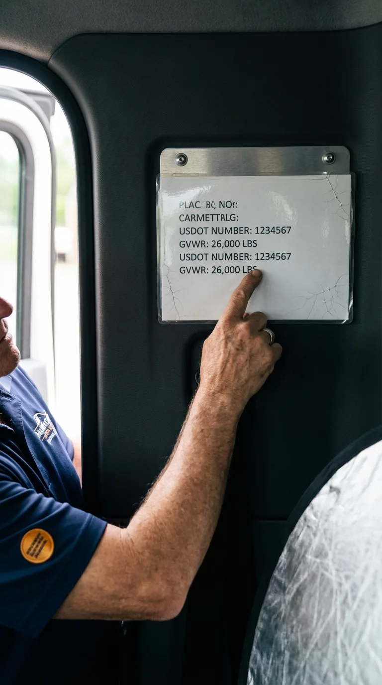 USDOT licensing placard verification in Jonesport